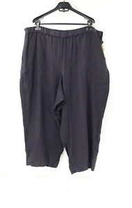 NWT $145 DKNY capri pants women's 04 black drawstring linen W43 stretch L25 - Picture 1 of 10