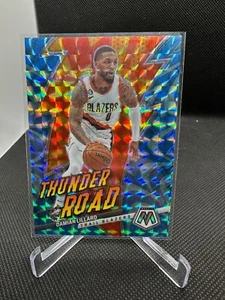 2022-23 Panini Mosaic Thunder Road Reactive Blue Prizm /99 Damian Lillard #18 - Picture 1 of 3