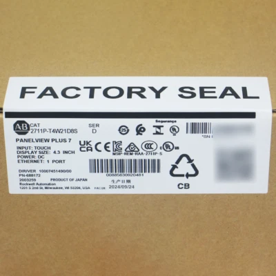 NEW AllenBradley 2711P-T4W21D8S /D Panelview Plus 7 Touch Screen 2711PT4W21D8S - Image 1 of 4