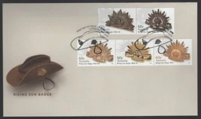 2012 Australia RISING SUN Badge Set of 5 Stamps FDC - Image 1 of 2