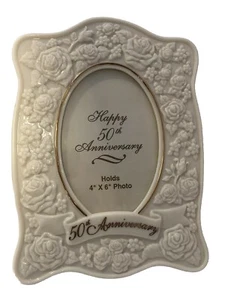 50th Anniversary Picture Frame San Francisco Music Box Company For 4”x6” Photo - Picture 1 of 6