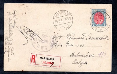 NETHERLANDS,  POSTCARD, PMK  ANTWERPEN, 1917     #NOV7-41 - Image 1 of 2