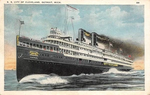 S.S. CITY OF CLEVELAND Detroit, MI Steamship 1925 Vintage Postcard - Picture 1 of 1