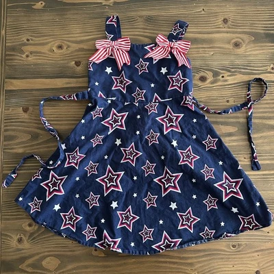Повседневное платье для девочек Jessica Ann размер 5 синие красные звезды - Изображение 1 из 4
