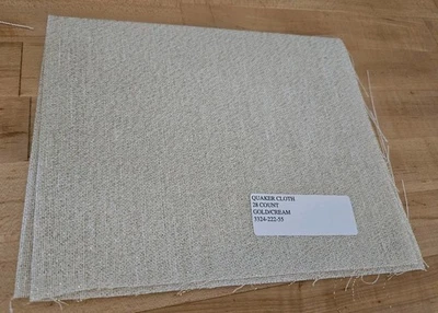 Zweigart QUAKER CLOTH 28 Ct Cross Stitch GOLD/CREAM 13.5"x17" - Image 1 of 3