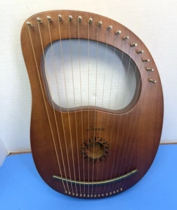 Donner DLH-003 Lyre Harp 16 Metal Strings Mahogany Body F26 - Picture 1 of 2