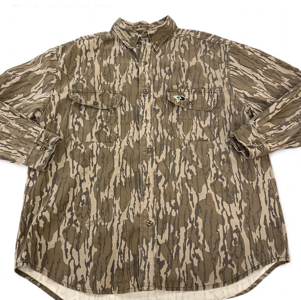 Vtg Mossy Oak Bottomland Camo Shirt Mens Large Button Up Long Sleeve Hunting - Image 1 of 4