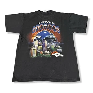 Vintage Denver Broncos Black Graphic T-Shirt Men’s Size Large 90s NFL - Bild 1 von 6