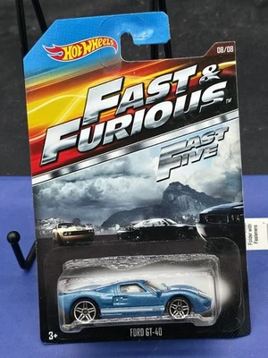 2015 Hot Wheels FORD GT-40 #08 blue - Fast & Furious Fast Five - HW 1:64 CJL38 - Image 1 of 2