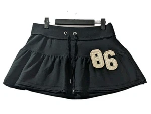 Y2K Victoria’s Secret PINK Black Skater Mini Skirt S 86 Logo Cheer Style VTG - Picture 1 of 8