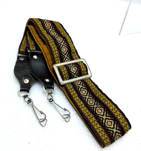 Vintage 70s Hippie Camera Strap Adjustable Geometric Design Multi-Colored - Picture 1 of 4