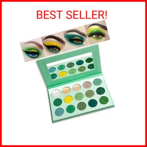 Green Eyeshadow Palette,QIUFSSE 15 Colors Eye Shadow Pallete Sets Highly Pigment - Picture 1 of 2