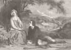 ROMANCE. Roger and Jenny 1849 old antique vintage print picture