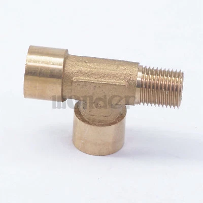 1/8" BSP Male x Female x Female Tee 3 Ways Splitter Brass Pipe Connector - Image 1 of 4