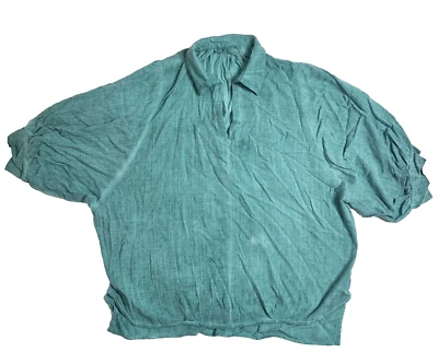 Blusa túnica para mujer M. Rena manga abullonada dobladillo alto bajo verde Kelly talla S/M Foto 1 de 4