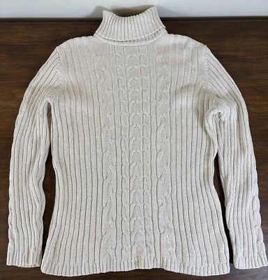 Vintage Gitano Turtleneck Cable Knit Glitter Thread Sweater Sz 2X - Image 1 of 4