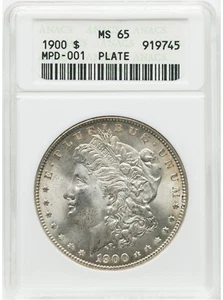 1900 1 $ MPD-001 VAM-16 ANACS MS65 Flynn Plate Coin - Bild 1 von 4