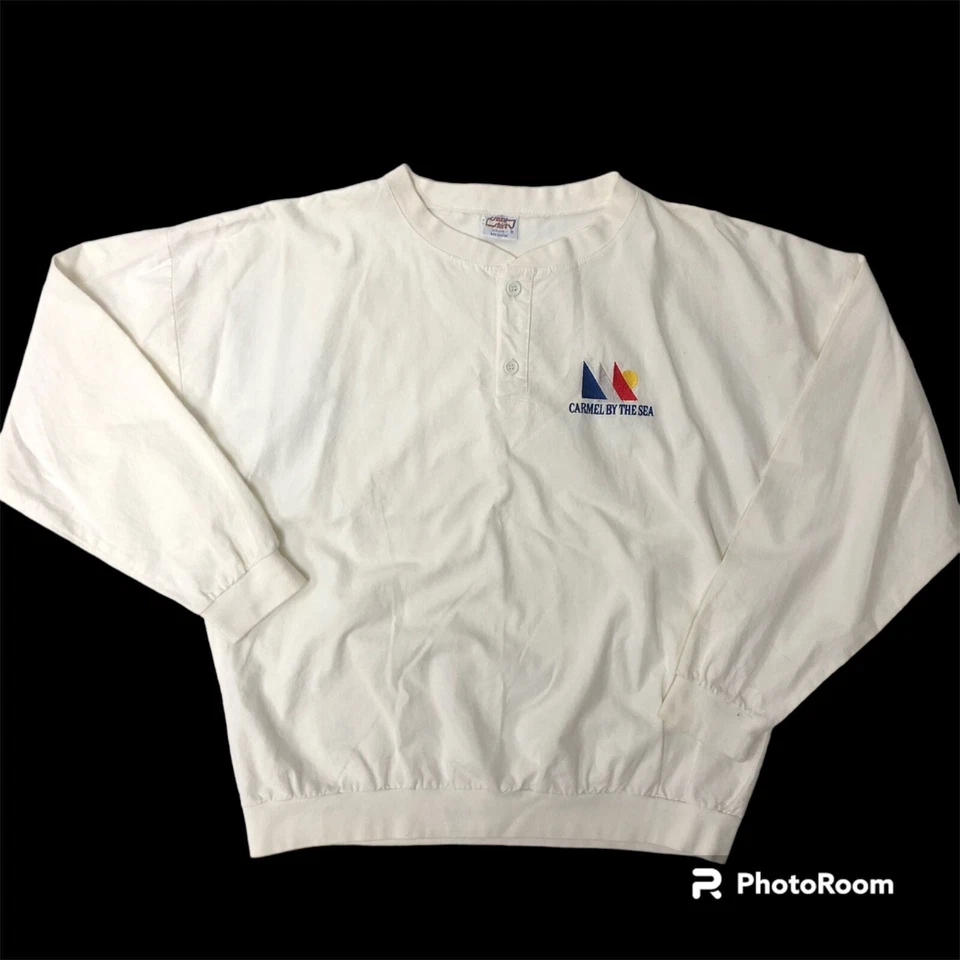 Camiseta de surf de playa de Hawaii de colección Crazy Shirts blanca suéter CARMEL BY THE SEA M Foto 1 de 4