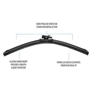 SI Tech Silicone Flat 22 Black Wiper Blade Fits 2000-2001 Jaguar S-Type - Picture 1 of 2