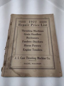 1922 J. I. Case Threshing Machine Repair Price List Parts Book Manual Racine WI - Picture 1 of 10
