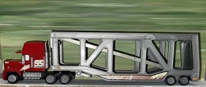 Disney Pixar Cars Mack Hauler 95 Lightning McQueen Open Car Trailer Truck Toy - Picture 1 of 3