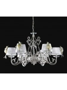 LAMPADARIO MODERNO DESIGN LEGNO BIANCO CRISTALLO PARALUMI - Imagen 1 de 3