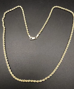 10KT YELLOW GOLD 18 INCH 1.5 mm ROPE CHAIN NECKLACE 2.39 Grams - Imagen 1 de 5