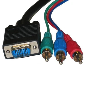 D-Sub HD15 VGA / SVGA to 3 RCA RGB Component Video Cable - 6 10 15 25 Ft - Picture 1 of 2