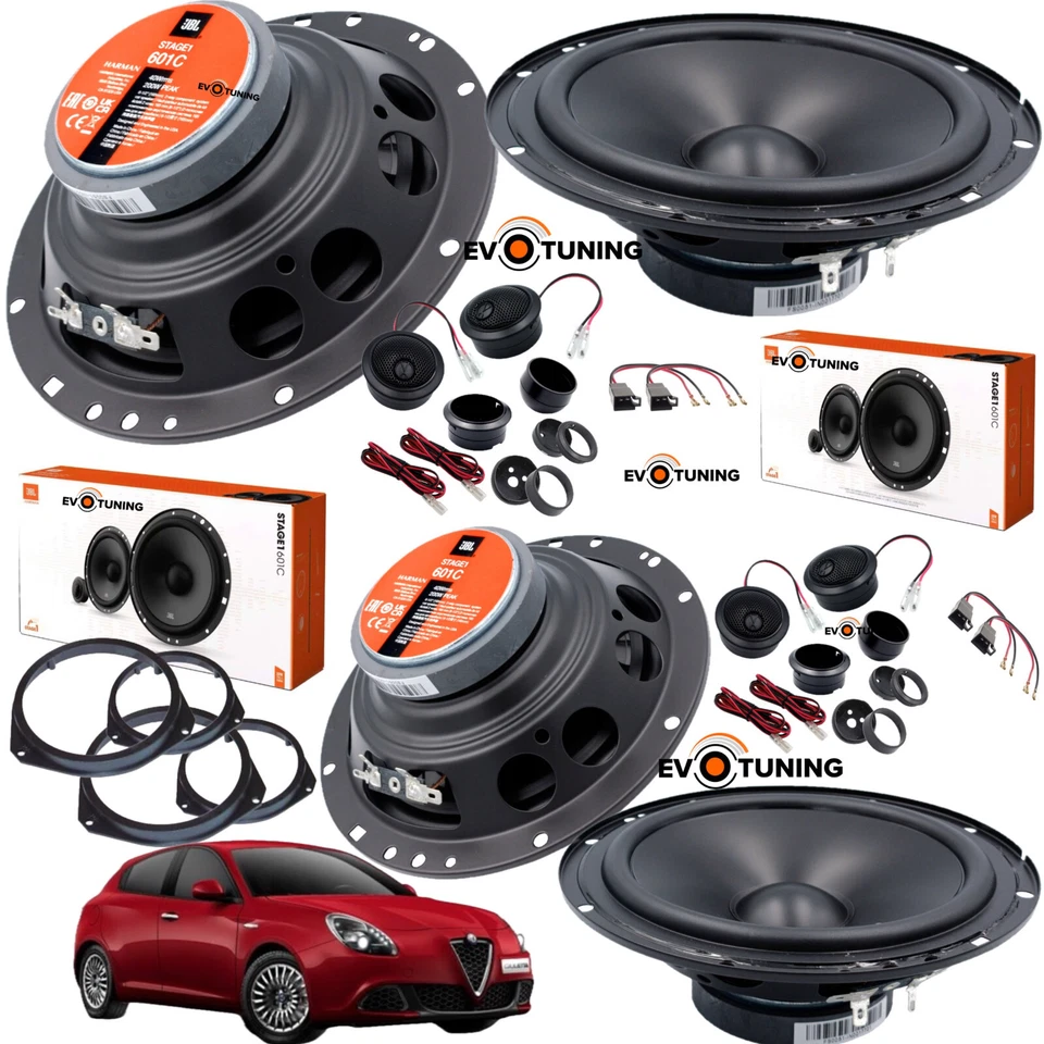 Kit 8 Casse Altoparlanti JBL Anteriori e Posteriori per Alfa Romeo Giulietta - Imagen 1 de 4