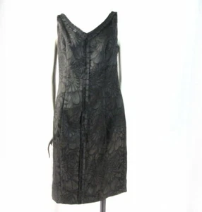 Lujo Carmen Marc Valvo Negro Floral Sin Mangas Cóctel Fiesta Vestido 4 D662 - Imagen 1 de 6
