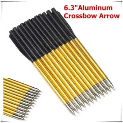 US 6.3" Children Outdoor Sport Aluminum Arrows Hunting Archery 12pcs 6.2mm Gold - Image 1 of 4