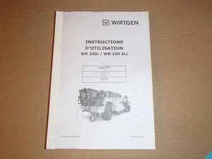 WIRTGEN WR200i , WR200XLi Recycler Soil Stabilizer Service Manual - French - Picture 1 of 8
