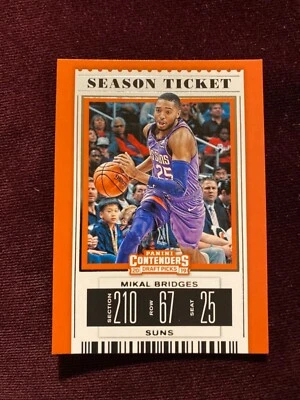 2019-20 Contenders Season Ticket #42 Suns Mikal Bridges Basketball Card - Image 1 of 2