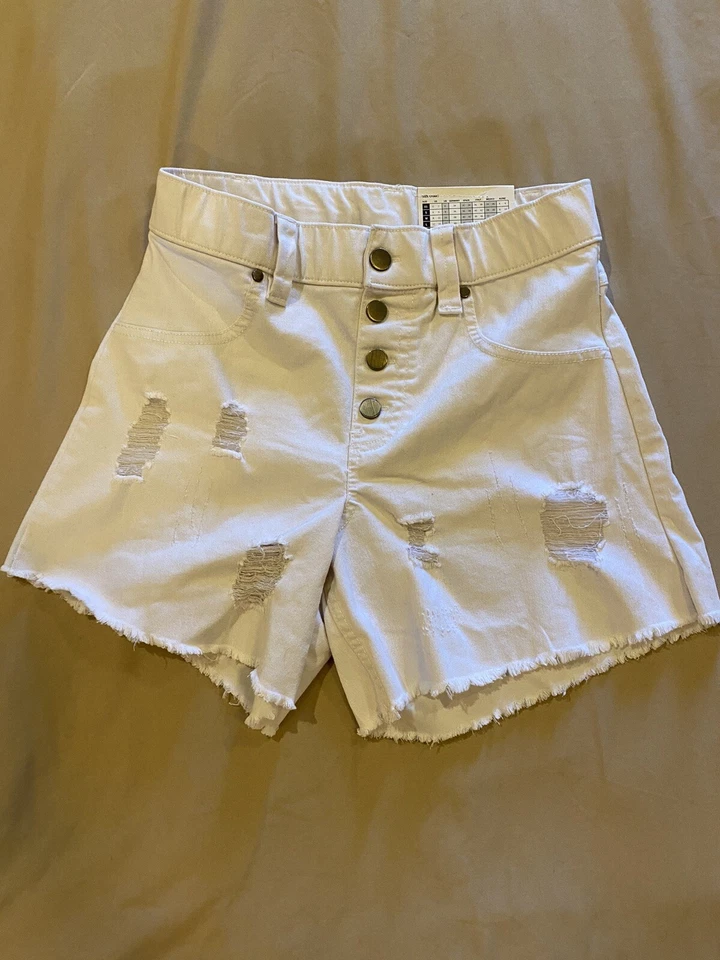 Pantalones Cortos HUE Corte Para Mujer Talla XS Desgastados Tiro Medio Blanco Elastizados Nuevos con Etiquetas Foto 1 de 4