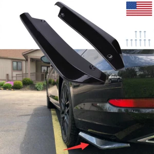 Gloss Black Style Car Rear Bumper Diffuser Splitter Canards For BMW KIA Lexus - Picture 1 of 7