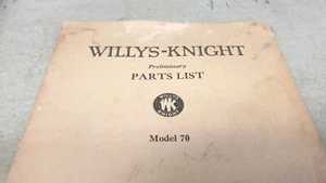 1926 WILLYS KNIGHT Model 70  Factory Parts Book RARE  - Picture 1 of 5