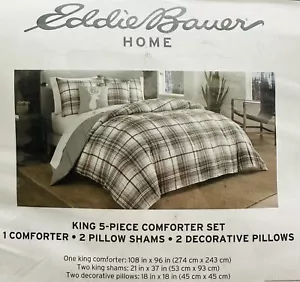 Nuevo Juego de Edredón Eddie Bauer Port Gamble, Azul, 5 Piezas, King - Imagen 1 de 4
