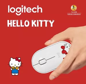 Logitech Hello Kitty Thin Lightweight Quiet Wireless Mouse Bluetooth white - Picture 1 of 5