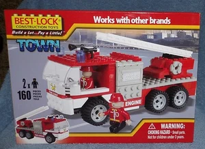 COBI/BEST-LOCK TOWN BUILDING SET 2010 FIRE ENGINE BUILDING SET 160 PIECES - Picture 1 of 6