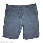 John Varvatos Usa Dark Gray Distressed Chino Linen Belted Pocket Shorts Size 38