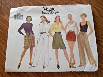 NEW Vogue Basic Design Large Pattern 1383 Misses sz 6-10 Front Tuck Shorts*Pants - Image 1 of 2