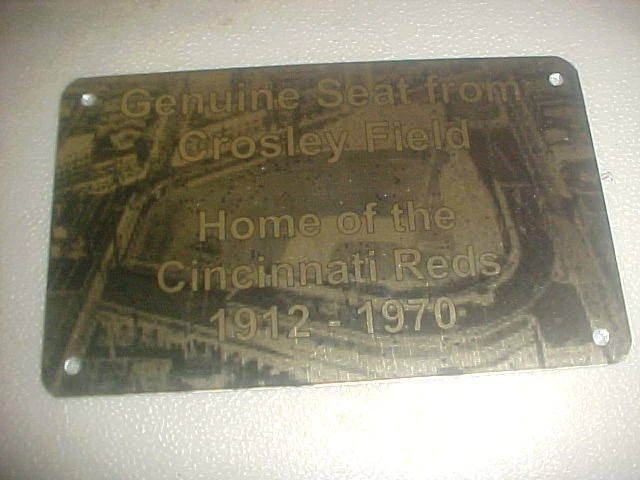 Placa de asiento de estadio Cincinnati Crosley Field Foto 1 de 1