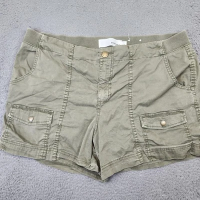 Sonoma Goods For Life Shorts Womens 16W Olive Green Cargo Utility Ribbed Waist - Image 1 of 4