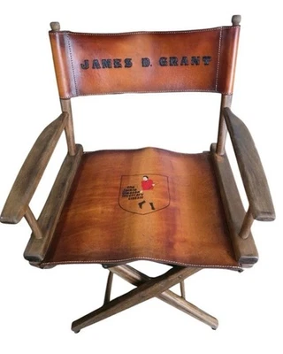 RARE Movie Prop Leather Chair The Jackie Gleason Show Golfer Actor Charity Golf - Image 1 of 4