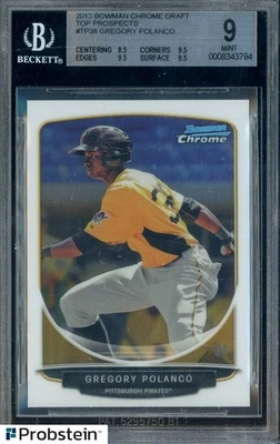 Bowman Chrome Draft Top Prospects Gregory Polanco Pirates 2013 radiocontrol novato BGS 9 Foto 1 de 2