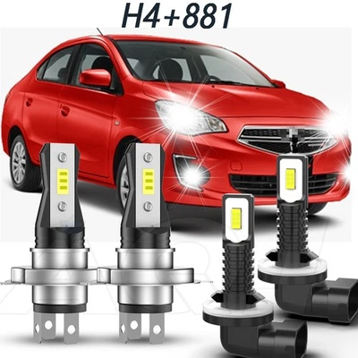 H4+881 LED Headlight+Foglight For Dodge Attitude 2011-2014 Super Bright White Foto 1 de 4