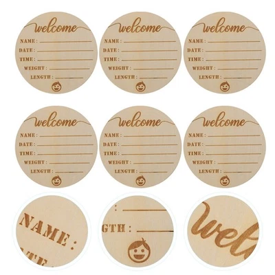  6 Pcs Newborn Photography Props Baby Birth Announcement Sign Arrival - image 1 of 4