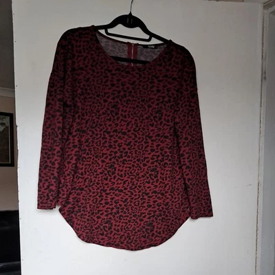Quiz Animal Print Jumper Red and Black Size Large - Good Condition  - Image 1 of 4