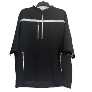 FootJoy Dryjoys Tour XP Herren L schwarz weiß 1/4 Zip Kurzarm Regen Wind Jacke - Bild 1 von 12