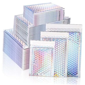 50 Pieces Metallic Bubble Mailers, Self-Seal Poly Padded Envelopes, Waterproof - Afbeelding 1 van 8